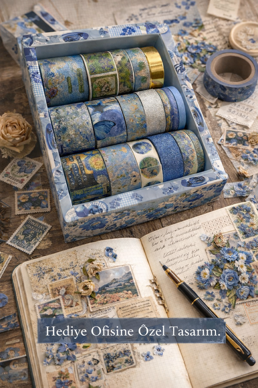 Hediye Ofisi Van Gogh 24’lü Vintage Washi Bant Seti | Bullet Journal & Scrapbook