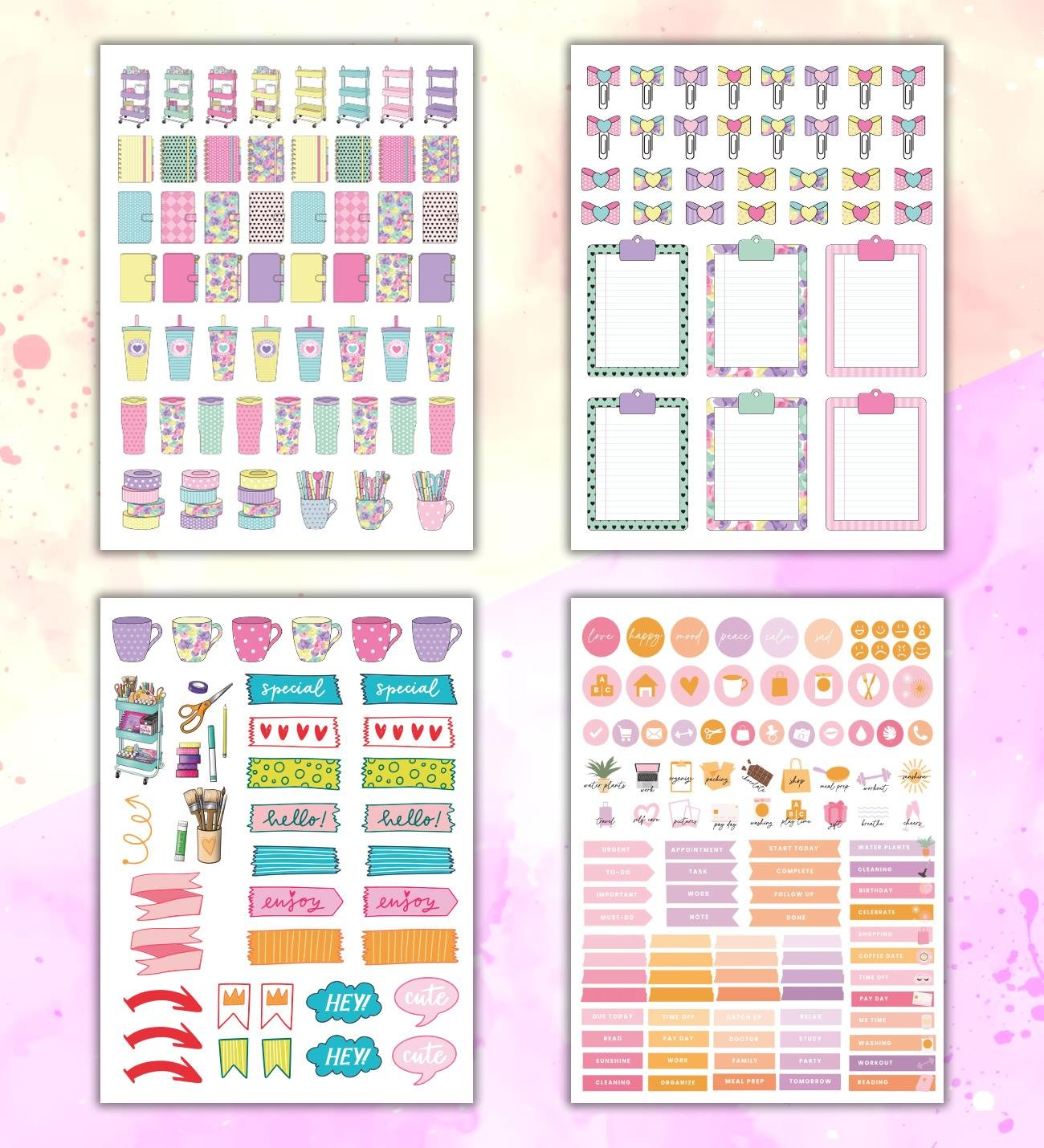 Girl Power My DIY Sticker Book 24 * 17 cm 16 Sayfa Özel Tasarım Rengarenk Sticker Kitabı