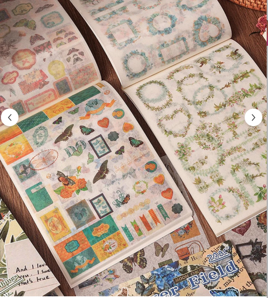 Vintage 24 Sayfa Sticker Book – Bullet Journal ve Günlük Planlayıcı İçin Retro Etiket Defteri