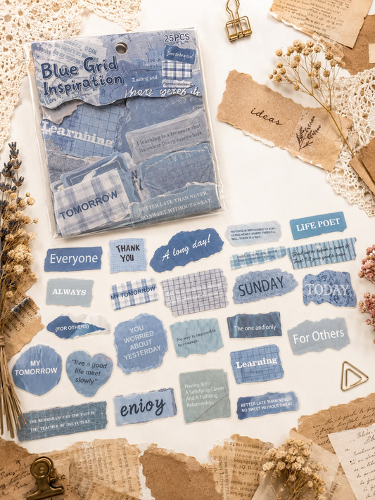 Pastel Yazı Scrapbook Sticker Seti 25 Adet