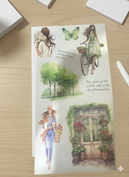 Emerald Vintage Sticker Seti 20 SAYFA – Zümrüt Yeşili Retro Tasarım Etiketler | Hediye Ofisi