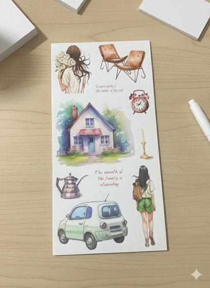 Güneşli & Sıcak Konsept Sticker Kitabı 20 sayfa– Bullet Journal ve Defter Süsleme İçin |Hediye Ofisi