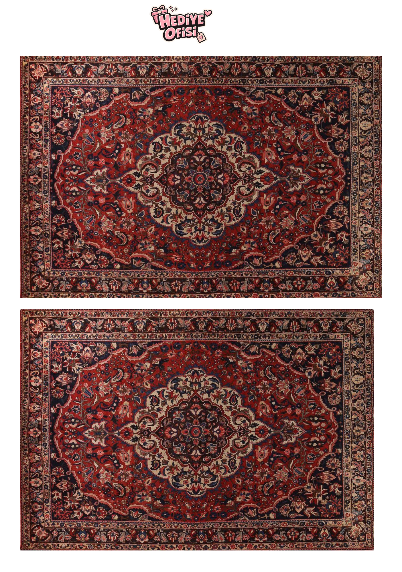 20’li Otantik Halı Desenli Yapışkanlı Scrapbook Kağıdı Seti 15x15 cm Vintage Dekoratif Kağıt