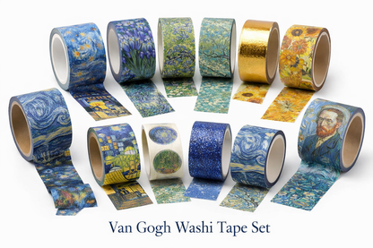 Hediye Ofisi Van Gogh 24’lü Vintage Washi Bant Seti | Bullet Journal & Scrapbook