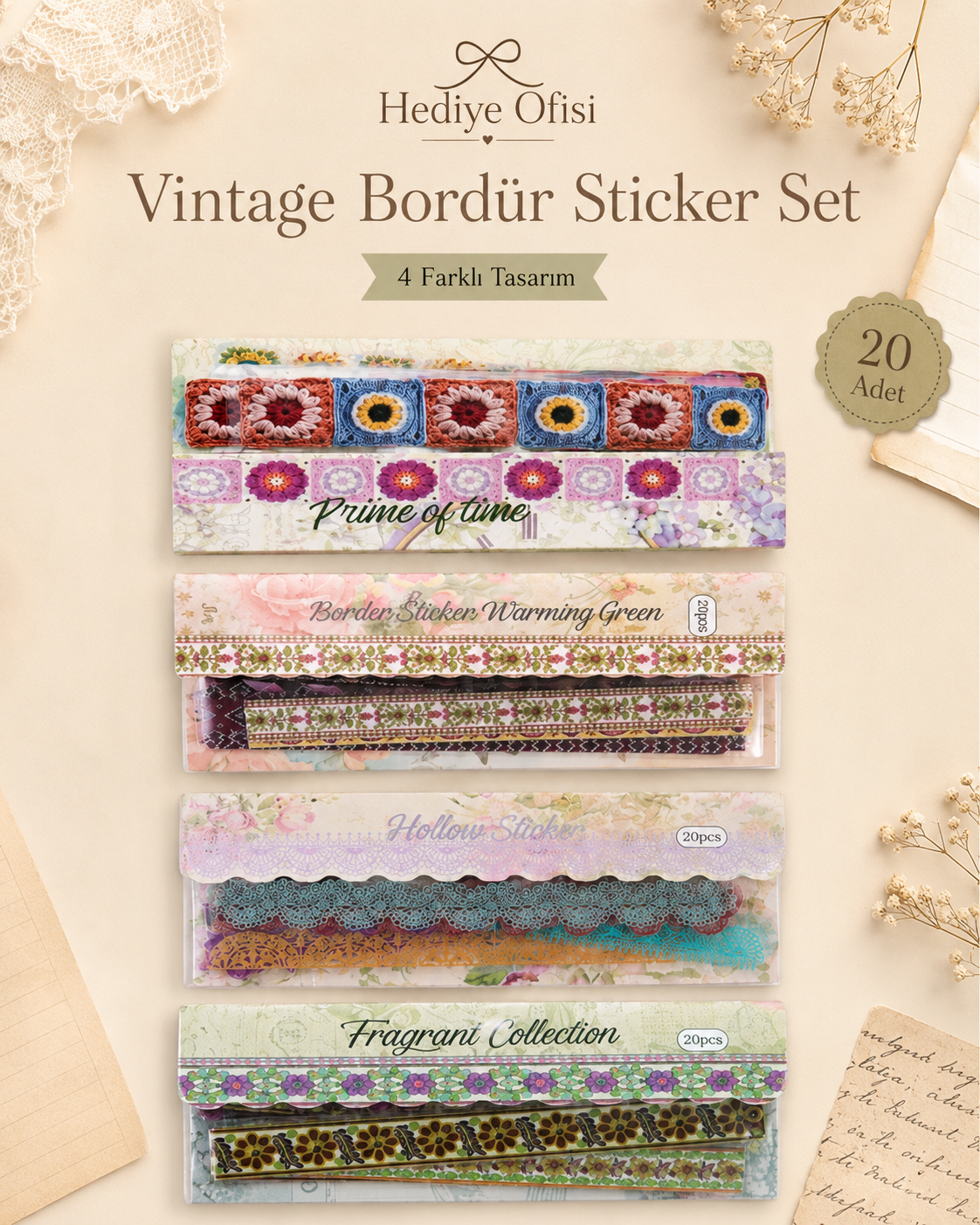 Vintage Bordür Sticker Set Scrapbook