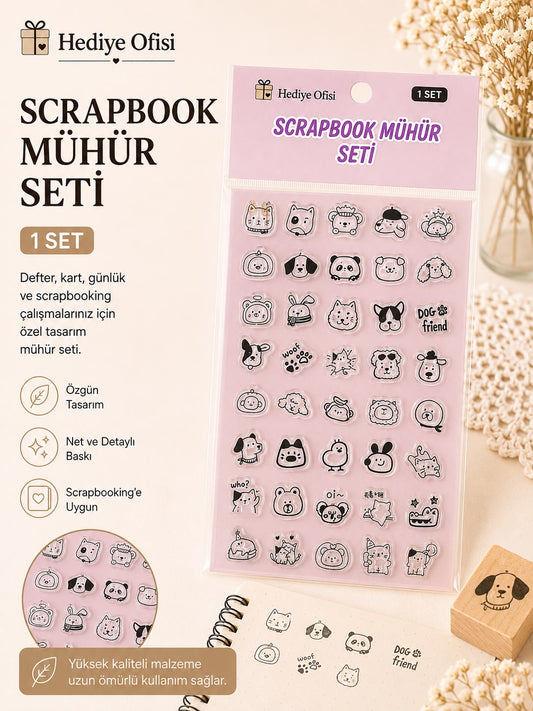 Şeffaf Silikon Scrapbook Mühür Seti 1 Adet -sevimli köpek