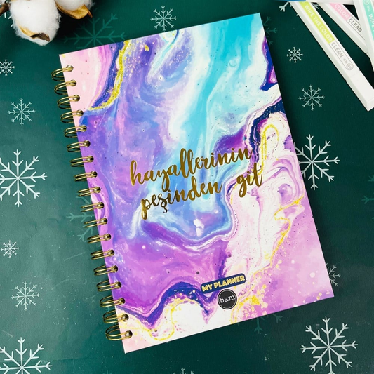 Hayallerinin Peşinden Git Stickerlı Tarihsiz Konuşan Ajanda Planner Yıllık Planlayıcı