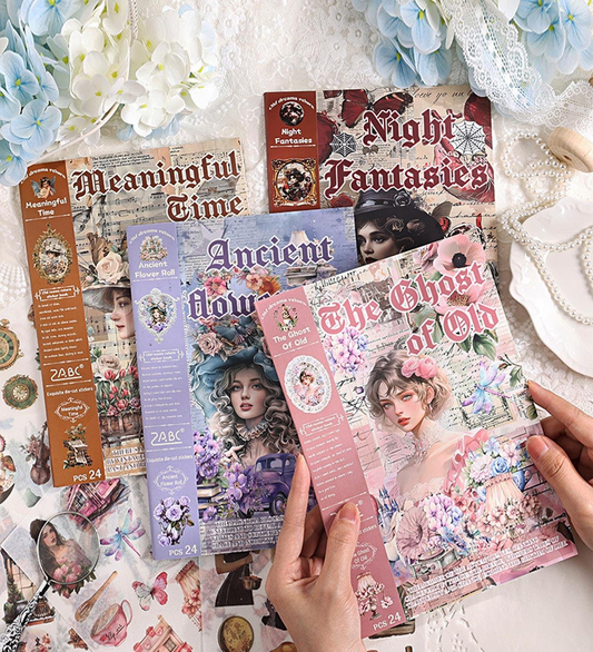 Vintage Sticker Book Özel Tasarım Sticker Kitabı 23,5x16,5 Bullet Journal Scrapbook