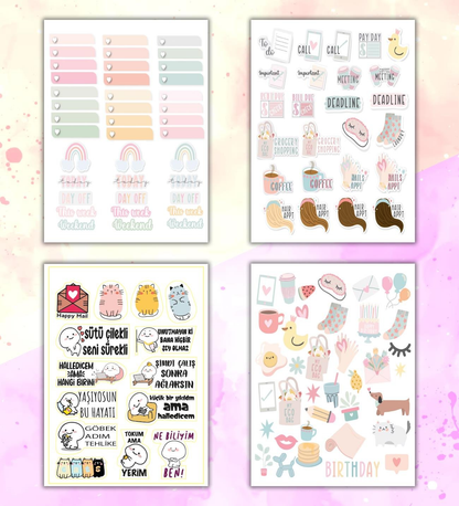 Girl Power My DIY Sticker Book 24 * 17 cm 16 Sayfa Özel Tasarım Rengarenk Sticker Kitabı