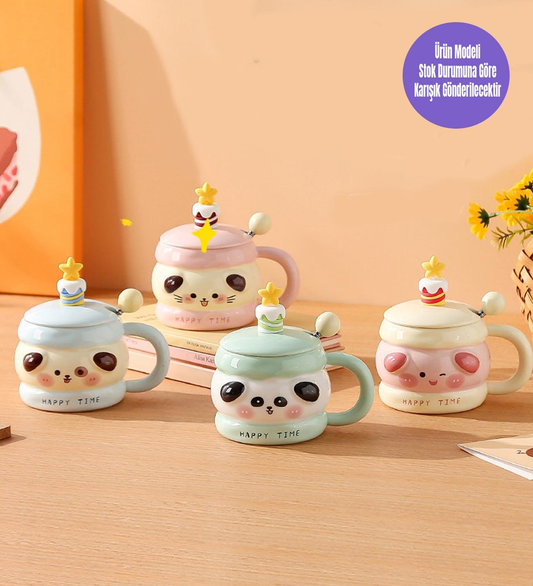 Sevimli Panda 350 ml Premium Seramik Kupa – Dayanıklı, Şık Tasarım, Sıcak ve Soğuk Uygun Hediye Kupa
