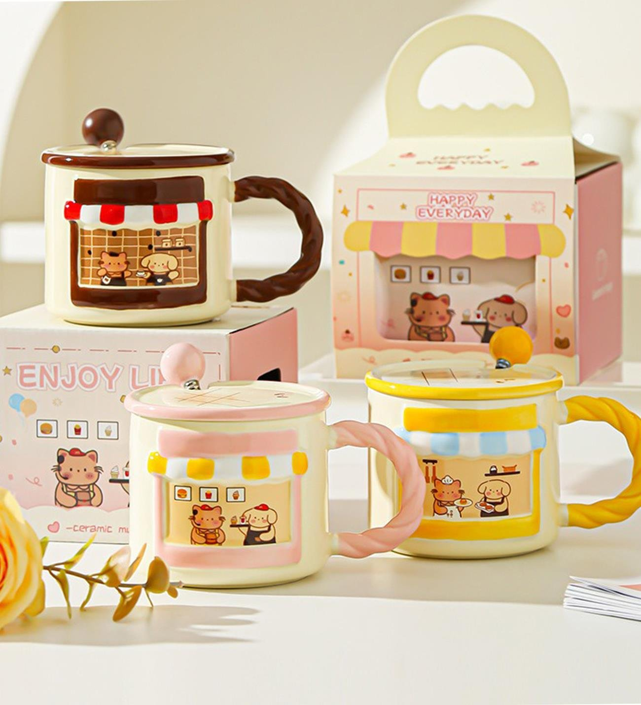 Happy Everyday Sevimli Ayı Tasarımlı Seramik Kupa