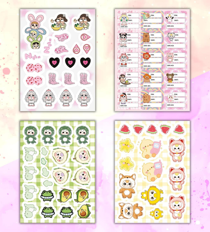 Cute Baby My DIY Sticker Book 24 * 17 cm 16 Sayfa Özel Tasarım Rengarenk Sticker Kitabı