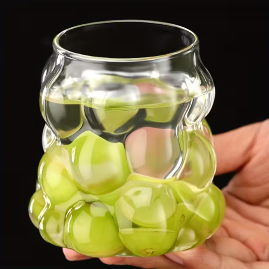 Üzüm Şeklinde Cam İçecek Bardakları, 12oz Şeffaf Yeniden Kullanılabilir Çok Amaçlı Kokteyl Bardakları