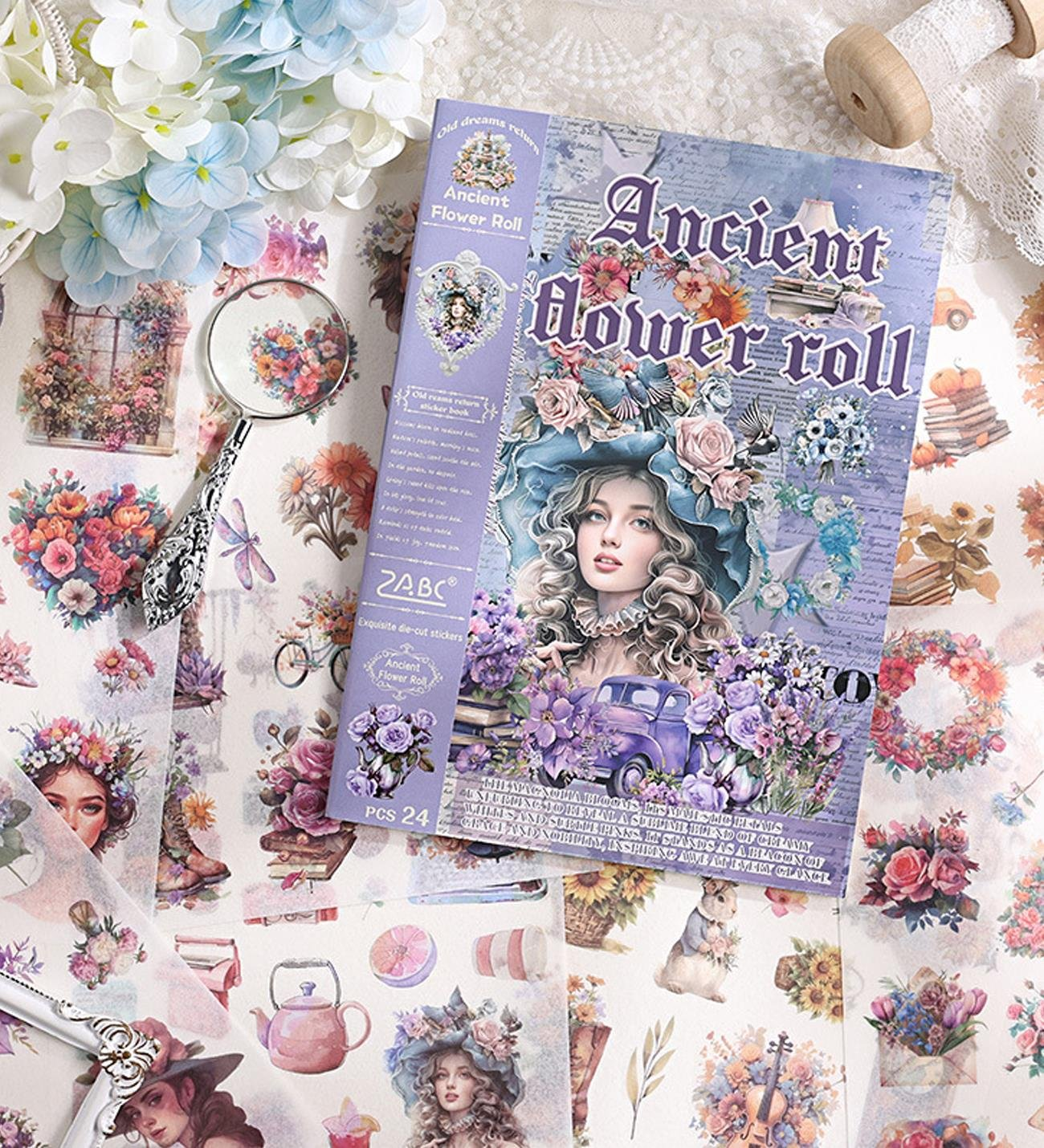 Vintage Sticker Book Özel Tasarım Sticker Kitabı 23,5x16,5 Bullet Journal Scrapbook