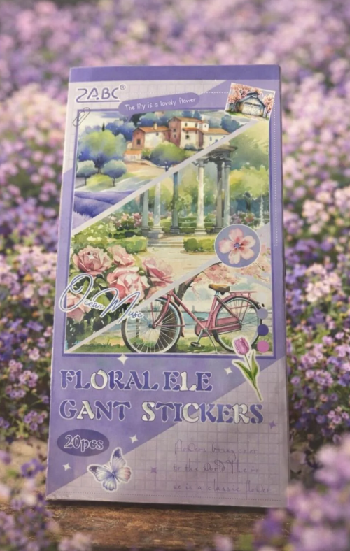 Floral Zarif Çiçekler Temalı Sticker Book– Bullet Journal ve Defter Süsleme İçin Retro Etiket Seti