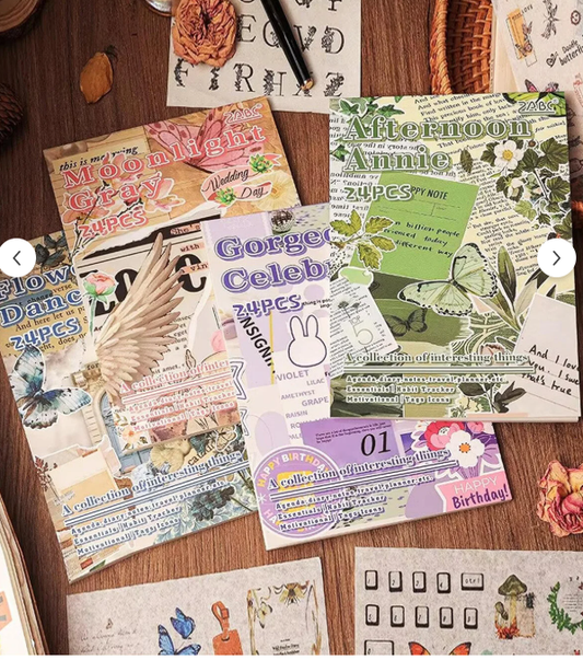 Vintage 24 Sayfa Sticker Book – Bullet Journal ve Günlük Planlayıcı İçin Retro Etiket Defteri