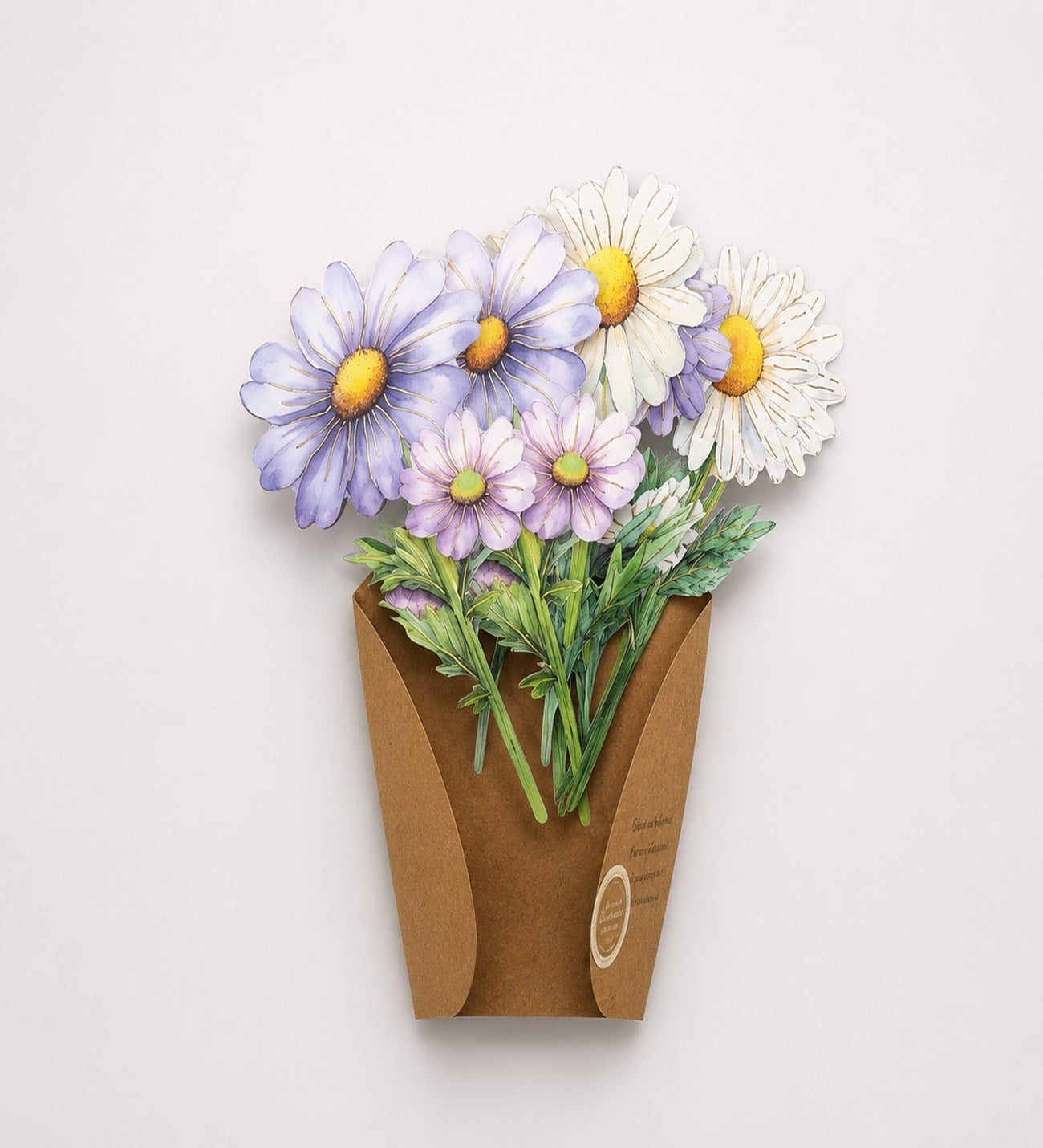 Çiçek Buketi Scrapbook Kağıdı 8 Adet