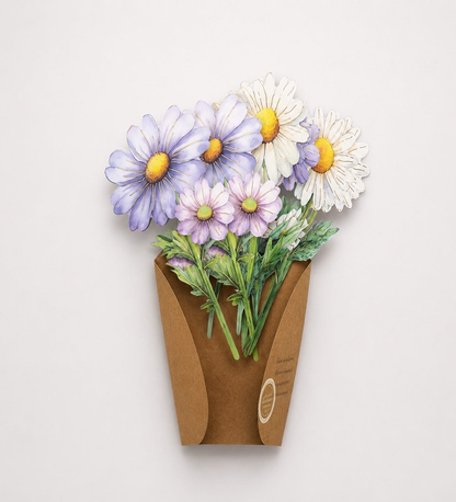 Çiçek Buketi Scrapbook Kağıdı 8 Adet