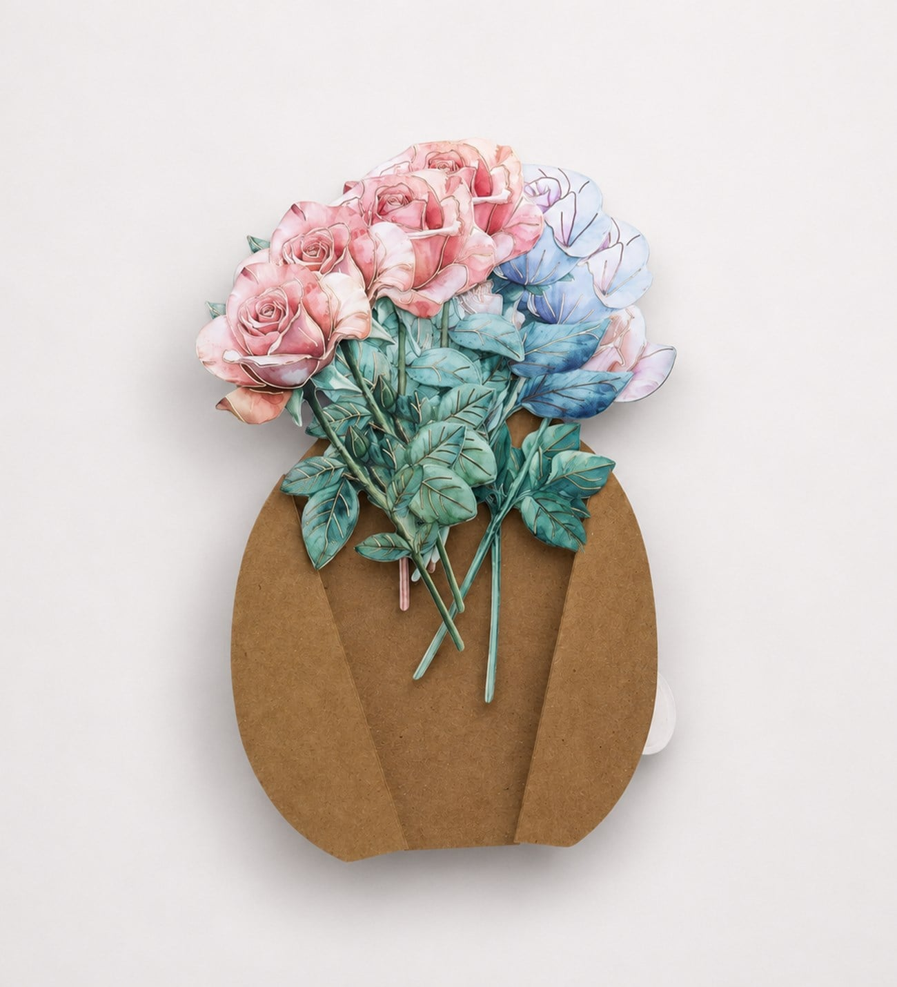 Çiçek Buketi Scrapbook Kağıdı 8 Adet