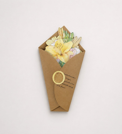 Çiçek Buketi Scrapbook Kağıdı 8 Adet