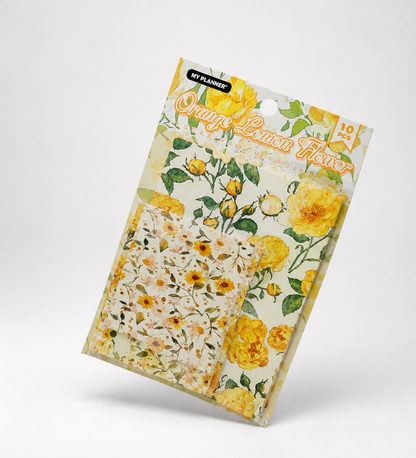 Vintage Çiçek Desenli Scrapbook Kabartmalı Kağıt Seti