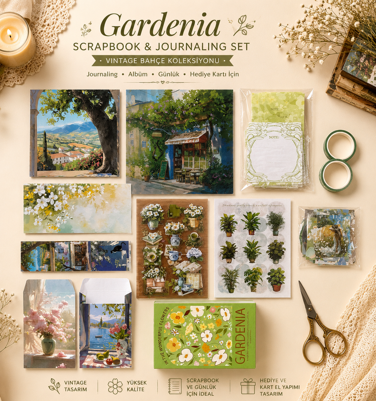 Premium Scrapbook ve Journaling Yapım Seti