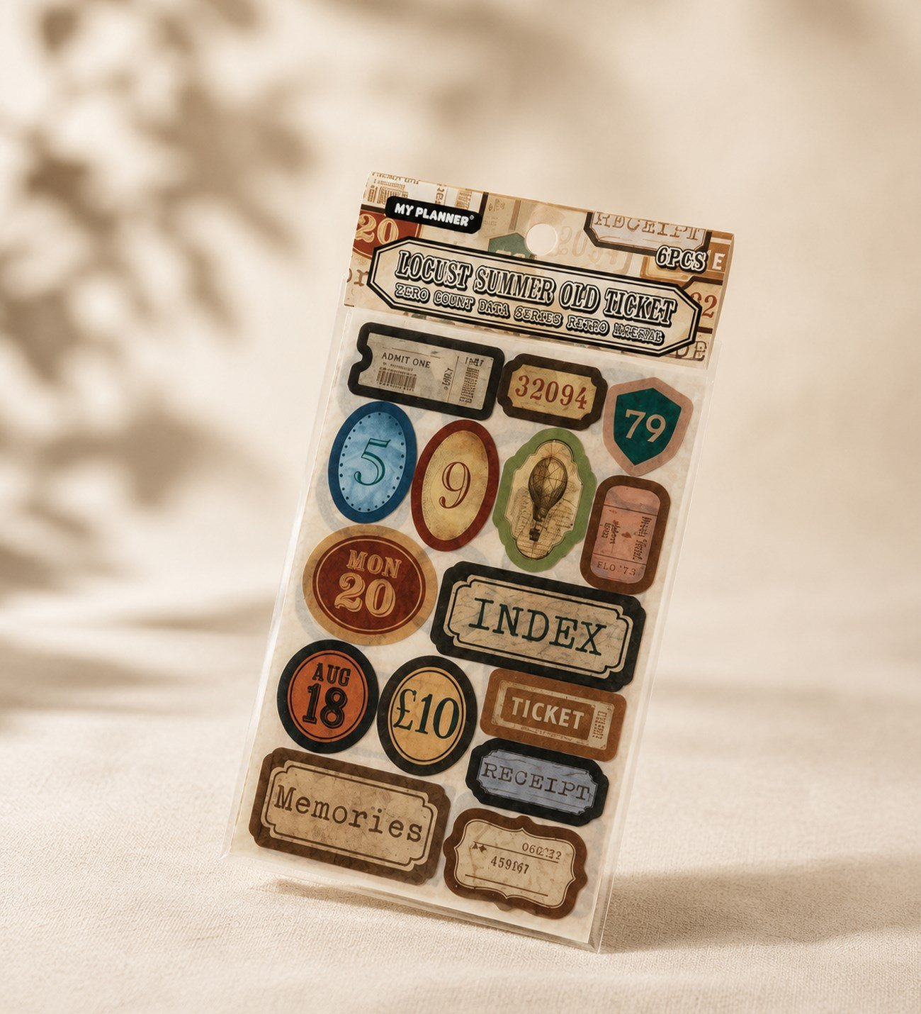 Retro Etiket Scrapbook Sticker Seti 6 Sayfa