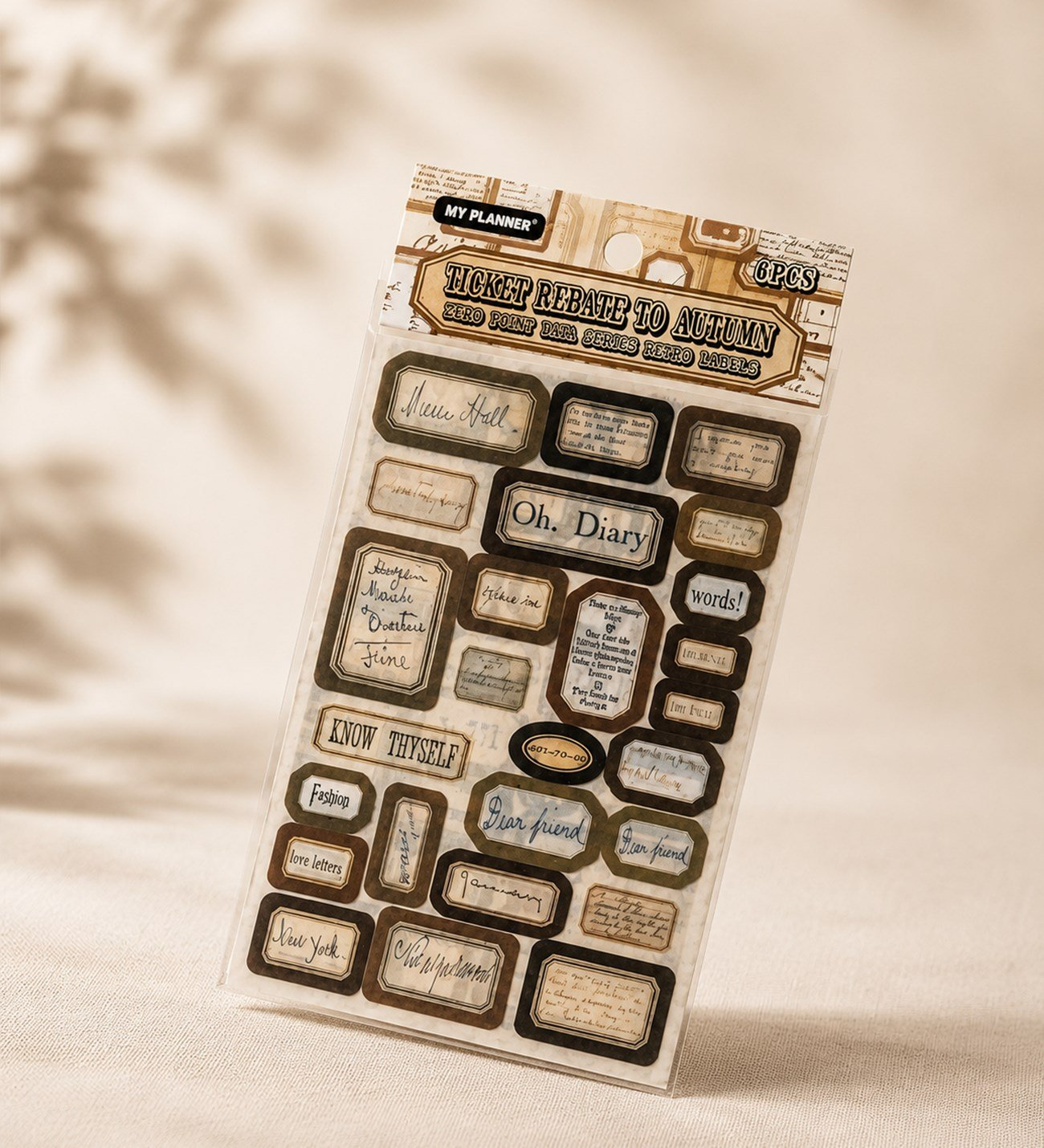 Retro Etiket Scrapbook Sticker Seti 6 Sayfa