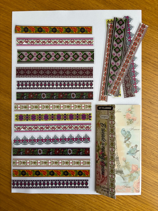 Şeffaf Vintage Bordür Scrapbook Sticker Seti 20 Adet (Kopya)