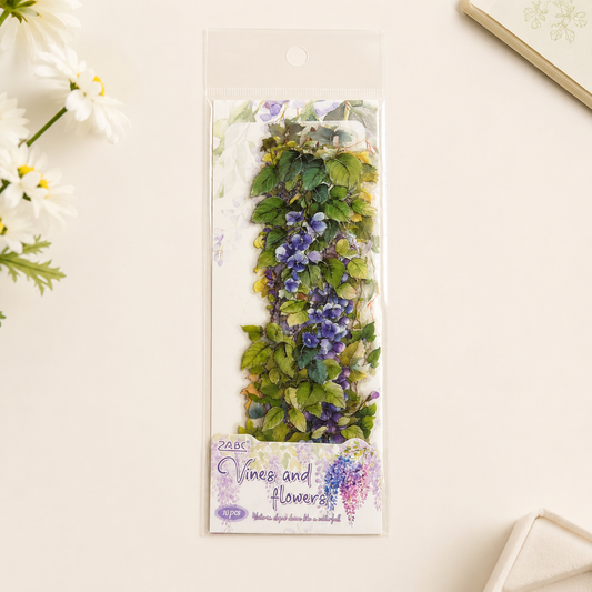 Şeffaf Romantik Çiçekler Scrapbook Sticker 10 Adet