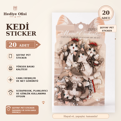 Kedi Sticker 20 Adet