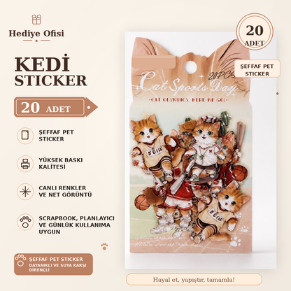 Kedi Sticker 20 Adet