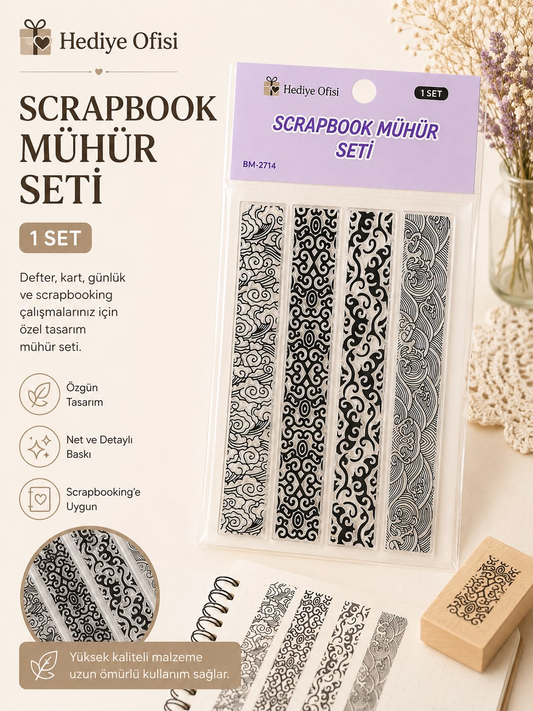 Şeffaf Silikon Scrapbook Mühür Seti 1 Adet Şerit