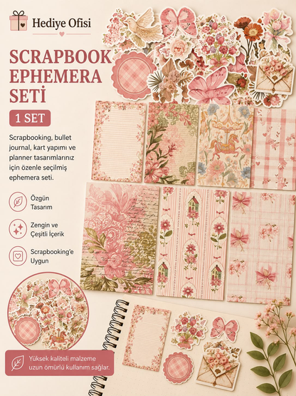 Vintage Scrapbook Başlangıç Dekoratif Kağıt Seti 100 Adet