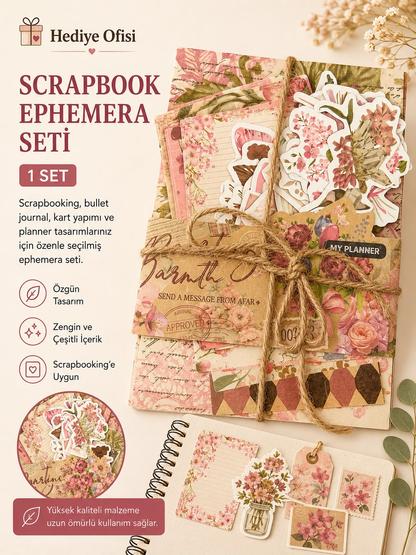 Vintage Scrapbook Başlangıç Dekoratif Kağıt Seti 100 Adet