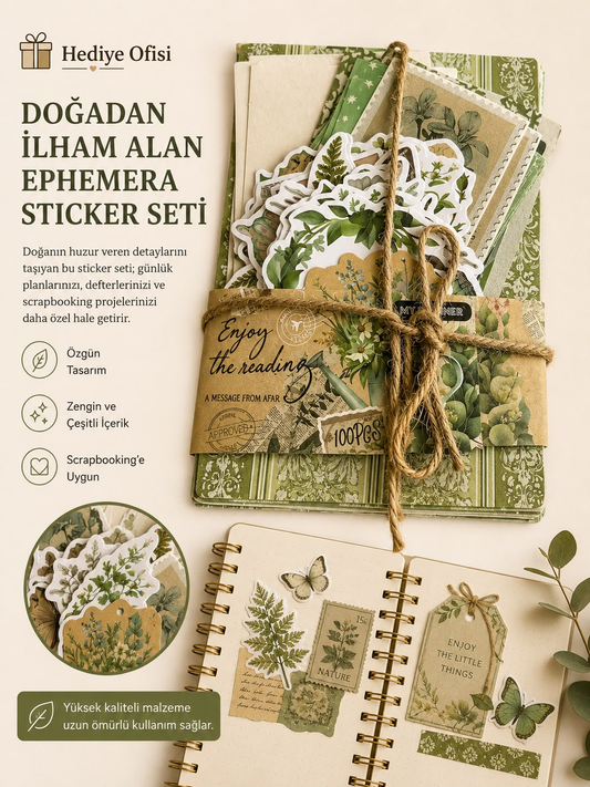 Vintage Scrapbook Başlangıç Dekoratif Kağıt Seti 100 Adet
