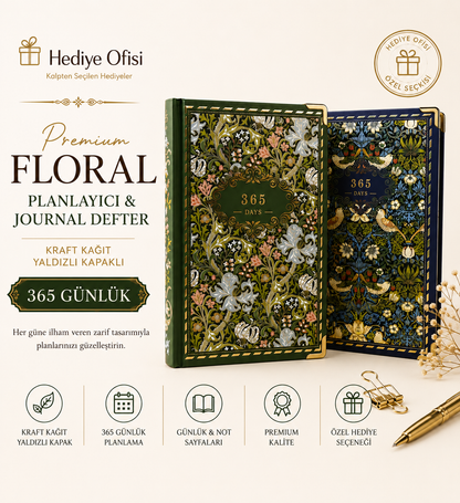 365 Gün Premium Floral Planlayıcı & Journal Defter