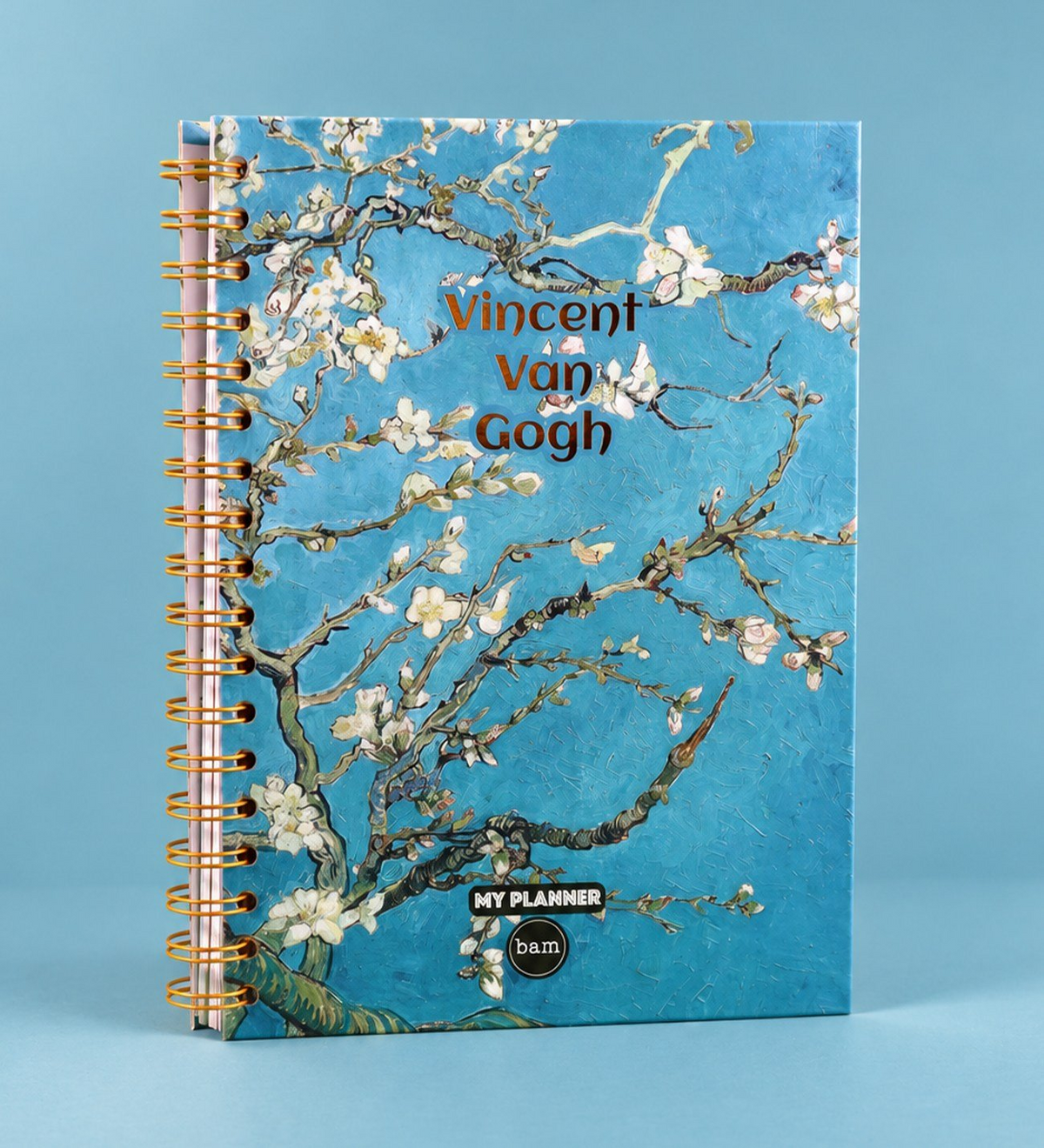 Vincent van Gogh Badem Çiçekleri mavi spiralli ajanda Hediye Ofisi